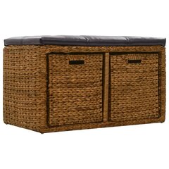 vidaXL sols ar 2 groziem, 71x40x42 cm, jūraszāles, brūns цена и информация | Полки для обуви, банкетки | 220.lv