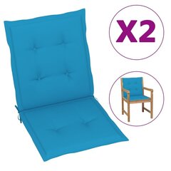 vidaXL dārza krēslu spilveni, 2 gab., zili, 100x50x3 cm цена и информация | Декоративные подушки и наволочки | 220.lv