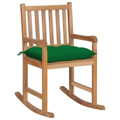 Šūpuļkrēsls vidaXL ar zaļu matraci, brūns цена и информация | Садовые стулья, кресла, пуфы | 220.lv
