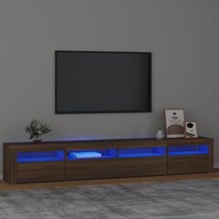 TV skapis ar led, brūns ozols, 240x35x40cm цена и информация | Тумбы под телевизор | 220.lv