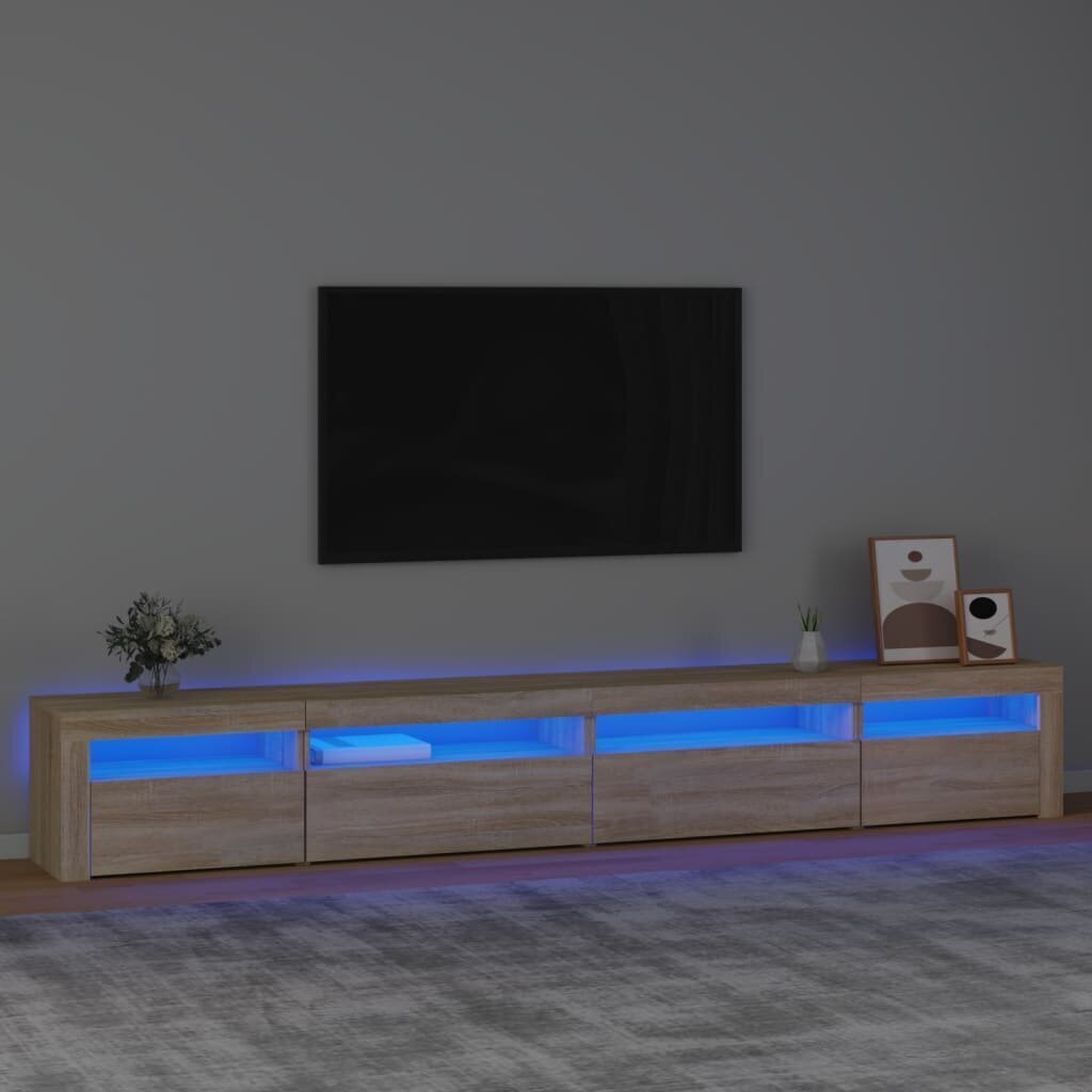 TV skapis ar LED apgaismojumu, ozols, 270x35x40cm цена и информация | TV galdiņi | 220.lv