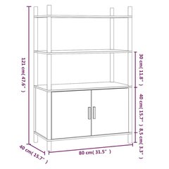 Kumode vidaXL, Apstrādāts koks, 80x40x121cm, melna cena un informācija | Kumodes | 220.lv