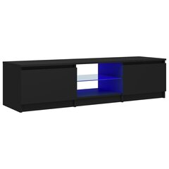 vidaXL TV skapītis ar LED lampiņām, melns, 140x40x35,5 cm цена и информация | Тумбы под телевизор | 220.lv