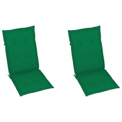 Dārza krēslu spilveni, 2 gab., zaļi, 120x50x3 cm cena un informācija | Krēslu paliktņi | 220.lv