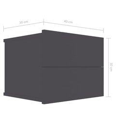 vidaXL naktsskapīši, 2 gab., pelēki, 40x30x30 cm, skaidu plāksne цена и информация | Прикроватные тумбочки | 220.lv