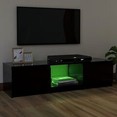 vidaXL TV skapītis ar LED lampiņām, 120x30x35,5 cm, melns цена и информация | Тумбы под телевизор | 220.lv