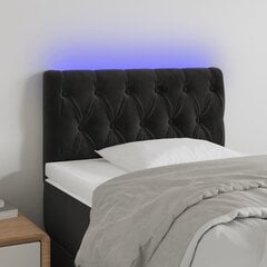 Galvgalis ar LED, melns, 80x7x78/88cm, samta цена и информация | Кровати | 220.lv