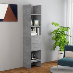 vidaXL grāmatu plaukts, betona pelēks, 40x35x180 cm, skaidu plāksne cena un informācija | Plaukti | 220.lv