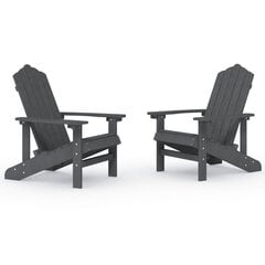 vidaXL dārza krēsli, 2 gab., HDPE, antracītpelēki cena un informācija | Dārza krēsli | 220.lv