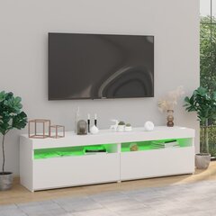 vidaXL TV skapīši ar LED lampiņām, 2 gab., balti, 75x35x40 cm цена и информация | Тумбы под телевизор | 220.lv