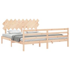 vidaXL gultas rāmis ar galvgali, 6FT, Super King size, masīvkoks цена и информация | Кровати | 220.lv