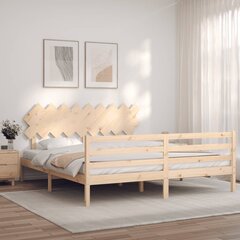 vidaXL gultas rāmis ar galvgali, 6FT, Super King size, masīvkoks цена и информация | Кровати | 220.lv