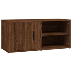 vidaXL TV skapītis, brūna ozolkoka, 80x31,5x36 cm, inženierijas koks цена и информация | Тумбы под телевизор | 220.lv