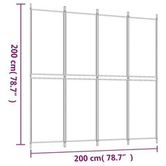 Telpas nodalījums, 4 daļu, antracīta, 200x200cm, auduma cena un informācija | Aizslietņi | 220.lv