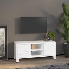 vidaXL TV skapītis, balts, 105x35x42 cm, industriāls dizains, metāls цена и информация | Тумбы под телевизор | 220.lv