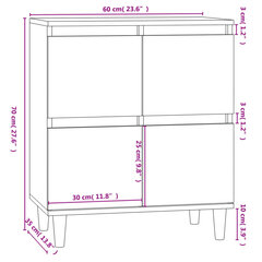 vidaXL kumode, ozolkoka krāsa, 60x35x70 cm, inženierijas koks cena un informācija | Skapīši viesistabai | 220.lv