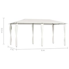 vidaXL dārza nojume ar stabu pārsegiem, 3x6x2,6 m, krēmkrāsas, 160g/m² цена и информация | Беседки, навесы, тенты | 220.lv