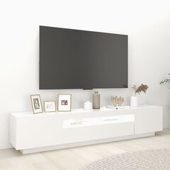 vidaXL TV skapītis ar LED lampiņām, 200x35x40 cm, balts cena un informācija | TV galdiņi | 220.lv