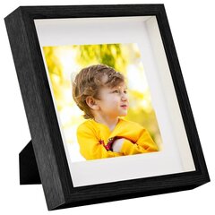 vidaXL 3D foto rāmji, 5 gab., melni, 23x23 cm, 13x13 cm attēliem цена и информация | Рамки, фотоальбомы | 220.lv