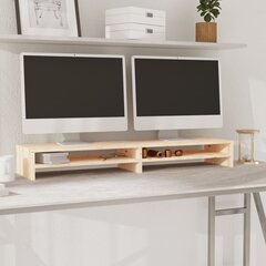 vidaXL monitora paliktnis, 100x24x13 cm, priedes masīvkoks цена и информация | Тумбы под телевизор | 220.lv