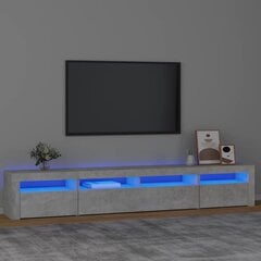TV skapis ar LED apgaismojumu, betona pelēks, 240x35x40cm цена и информация | Тумбы под телевизор | 220.lv