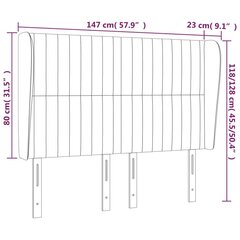 vidaXL galvgalis ar malām, 147x23x118/128 cm, tumši zils samts цена и информация | Кровати | 220.lv