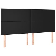 vidaXL gultas galvgalis ar LED, 180x5x118/128 cm, melns mākslīgā āda cena un informācija | Gultas | 220.lv