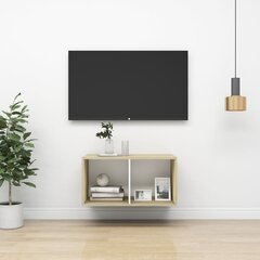 vidaXL Sienas TV skapis, balts un ozola krāsas, 37x37x72 cm, MDP цена и информация | Тумбы под телевизор | 220.lv