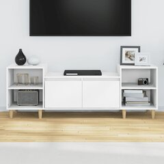 vidaXL TV skapītis, balts, 160x35x55 cm, inženierijas koks цена и информация | Тумбы под телевизор | 220.lv