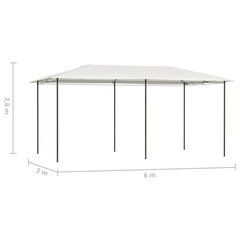 vidaXL dārza nojume, 3x6x2,6 m, krēmkrāsas, 160 g/m² цена и информация | Беседки, навесы, тенты | 220.lv