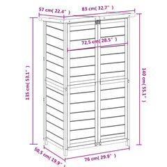vidaXL dārza instrumentu šķūnis, 83x57x140 cm, priedes masīvkoks цена и информация | Беседки, навесы, тенты | 220.lv