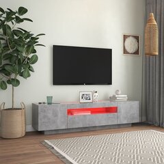 vidaXL TV skapītis ar LED lampiņām, 160x35x40 cm, betona pelēks cena un informācija | TV galdiņi | 220.lv