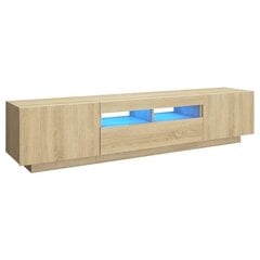 vidaXL TV skapītis ar LED lampiņām, 180x35x40 cm, ozolkoka krāsa cena un informācija | TV galdiņi | 220.lv