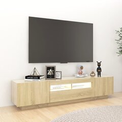 vidaXL TV skapītis ar LED lampiņām, 180x35x40 cm, ozolkoka krāsa cena un informācija | TV galdiņi | 220.lv