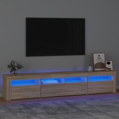 TV skapis ar LED apgaismojumu, ozols, 210x35x40cm цена и информация | Тумбы под телевизор | 220.lv