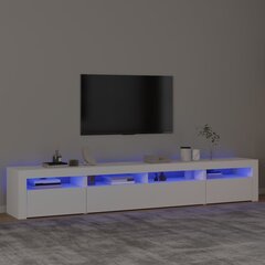 TV skapis ar LED apgaismojumu, balts, 240x35x40cm цена и информация | Тумбы под телевизор | 220.lv