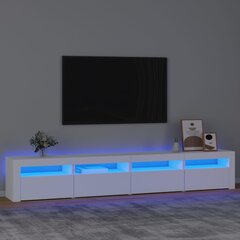 TV skapis ar LED apgaismojumu, balts, 240x35x40cm cena un informācija | TV galdiņi | 220.lv