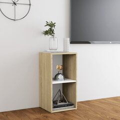 vidaXL TV skapītis, balts un ozolkoka, 72x35x36,5 cm, skaidu plāksne цена и информация | Тумбы под телевизор | 220.lv