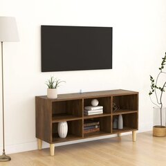vidaXL TV plaukts ar koka kājām, ozolkoka krāsa, 103,5x30x50 cm cena un informācija | TV galdiņi | 220.lv