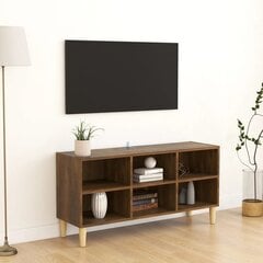 vidaXL TV plaukts ar koka kājām, ozolkoka krāsa, 103,5x30x50 cm цена и информация | Тумбы под телевизор | 220.lv