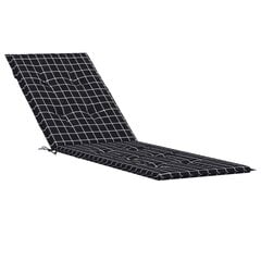 vidaXL sauļošanās krēsla matracis, melns četrstūru raksts cena un informācija | Krēslu paliktņi | 220.lv