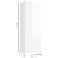 Televizora skapīši, 30,5x30x90 cm, 4 gab., balts cena un informācija | TV galdiņi | 220.lv