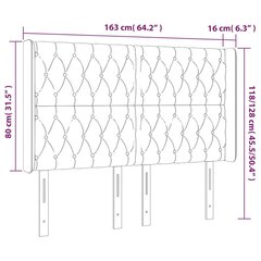 Galvgalis ar LED, melns, 163x16x118/128cm, samta цена и информация | Кровати | 220.lv