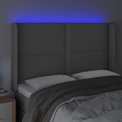 Galvgalis ar LED, pelēks, 147x16x118/128 cm cena un informācija | Gultas | 220.lv