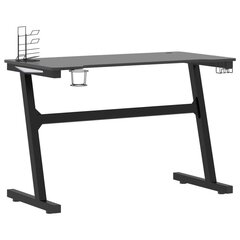 vidaXL datorspēļu galds ar LED, Z-formas kājas, melns, 110x60x75 cm cena un informācija | Datorgaldi, rakstāmgaldi, biroja galdi | 220.lv