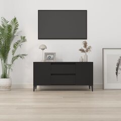 vidaXL TV skapītis, melns, 102x44,5x50 cm, inženierijas koks цена и информация | Тумбы под телевизор | 220.lv