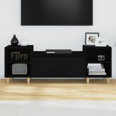 vidaXL TV skapītis, melns, 160x35x55 cm, inženierijas koks цена и информация | Тумбы под телевизор | 220.lv