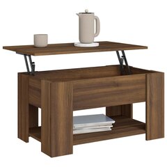 Kafijas galdiņš, brūna ozola, 79x49x41cm, apstrādāta koksne cena un informācija | Žurnālgaldiņi | 220.lv