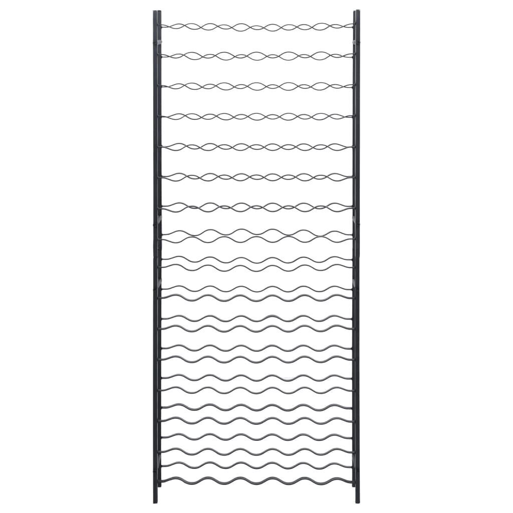 vidaXL vīna pudeļu plaukts 96 pudelēm, melna dzelzs цена и информация | Virtuves piederumi | 220.lv