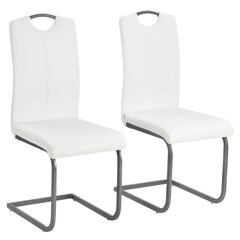 vidaXL konsoles virtuves krēsli, 2 gab., balta mākslīgā āda cena un informācija | Virtuves un ēdamistabas krēsli | 220.lv